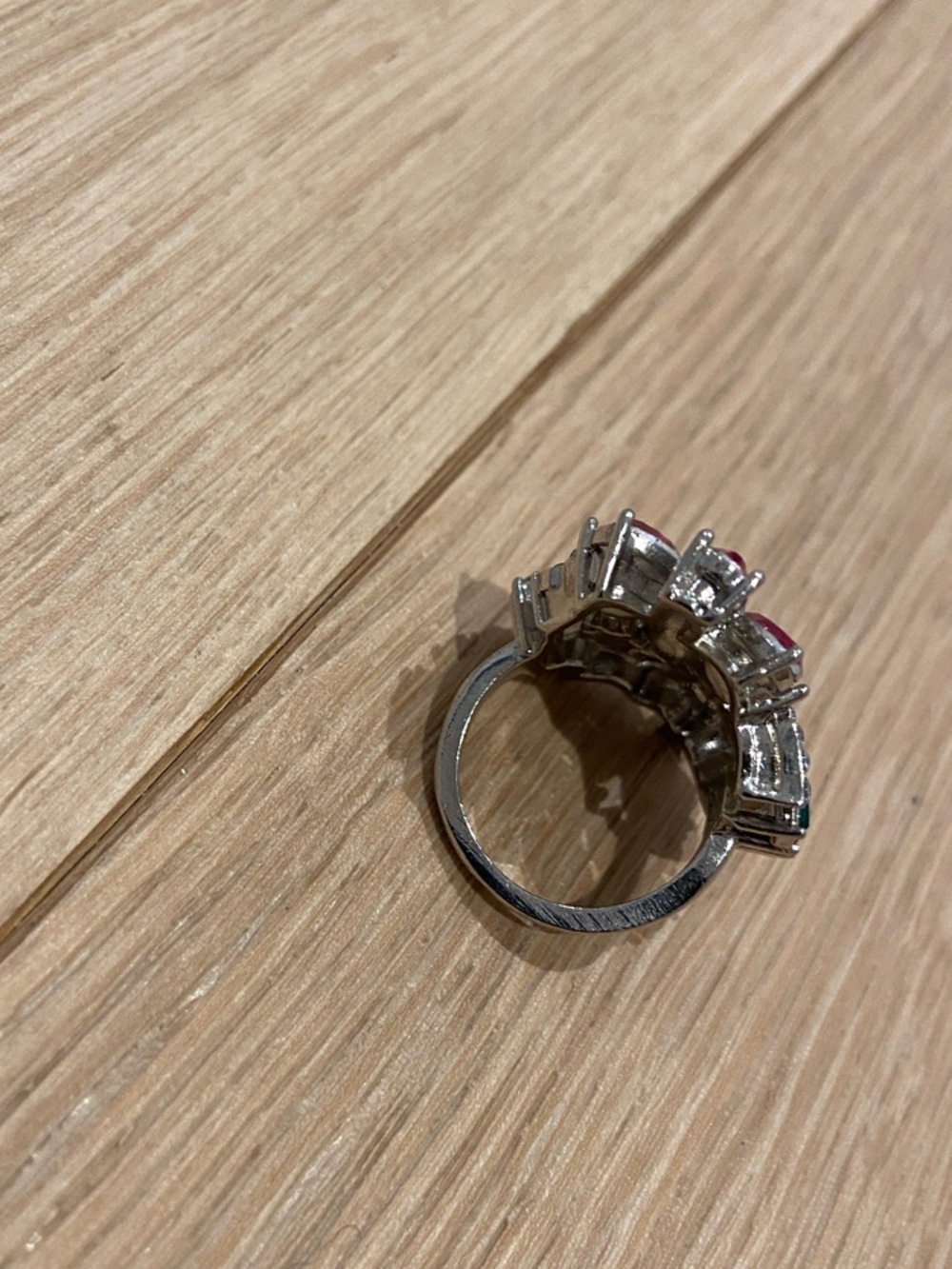 Floral Multi-Color Crystal Statement Ring - Picture 2 of 2